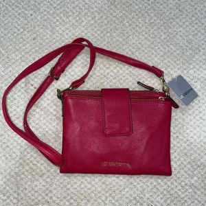 NWT Liz Claiborne Red faux leather crossbody bag